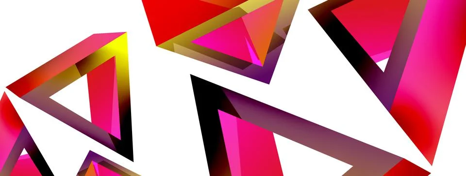 Triangle abstract background. 3d vector basic shape technology or business Stock Illustration