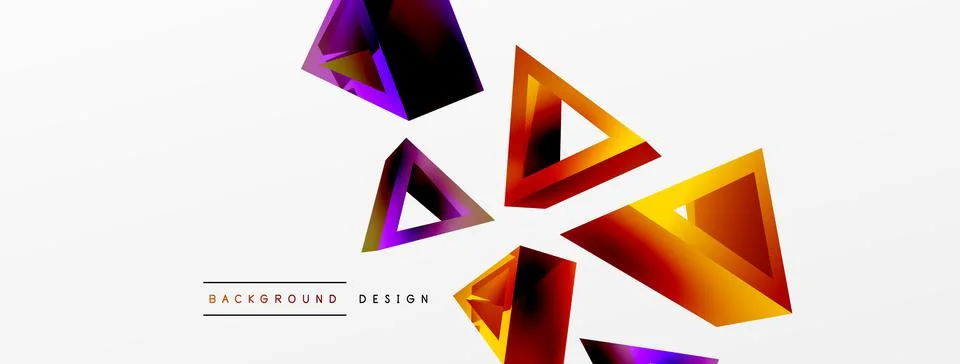 Triangle abstract background. 3d vector basic shape technology or business Stock Illustration