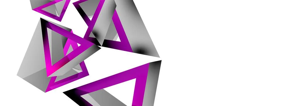 Triangle abstract background. 3d vector basic shape technology or business Illustrazione stock