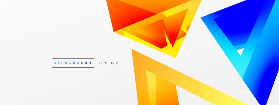 Triangle abstract background. 3d vector basic shape technology or business Stock Illustration