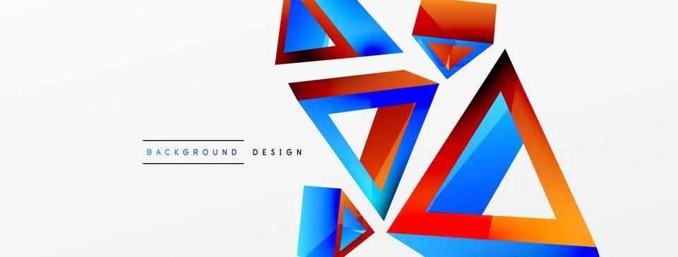 Triangle abstract background. 3d vector basic shape technology or business イラスト素材