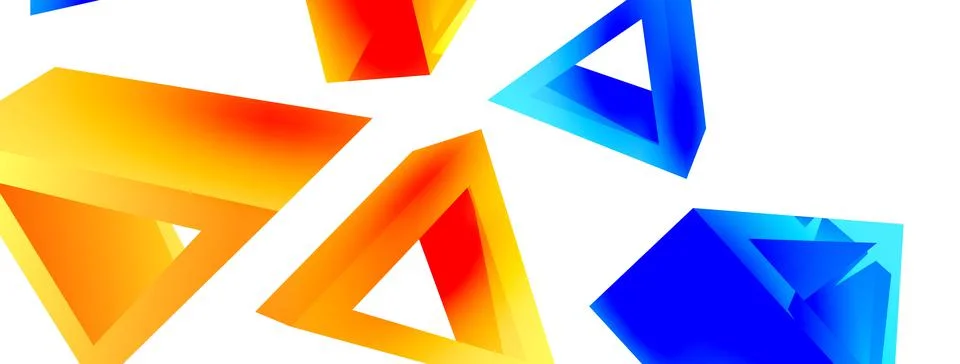 Triangle abstract background. 3d vector basic shape technology or business Illustrazione stock