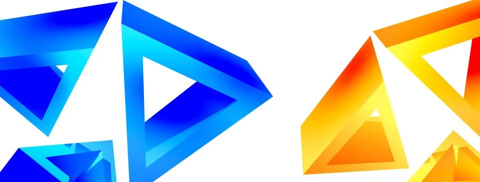 Triangle abstract background. 3d vector basic shape technology or business Stock Illustration