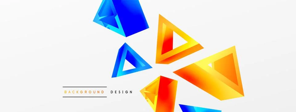 Triangle abstract background. 3d vector basic shape technology or business Stock Illustration