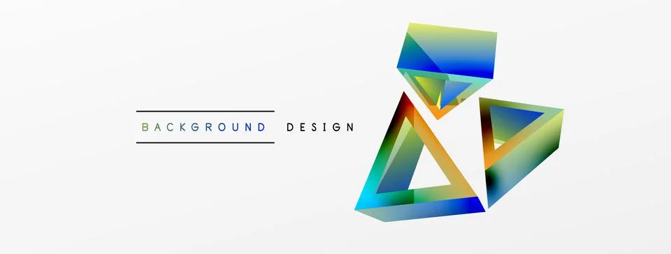 Triangle abstract background. 3d vector basic shape technology or business Stock Illustration