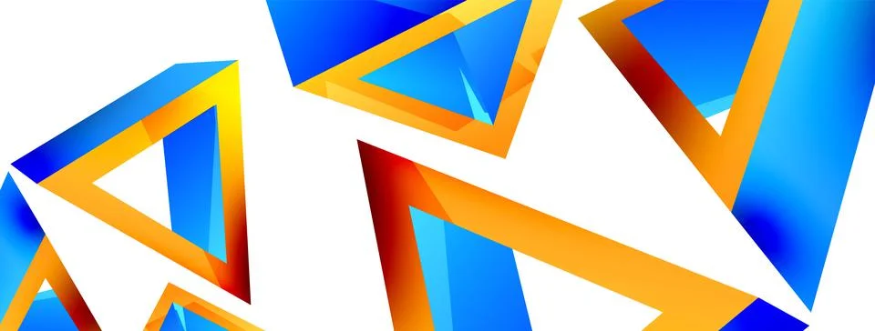 Triangle abstract background. 3d vector basic shape technology or business Illustrazione stock