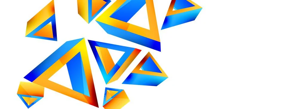 Triangle abstract background. 3d vector basic shape technology or business Stock Illustration