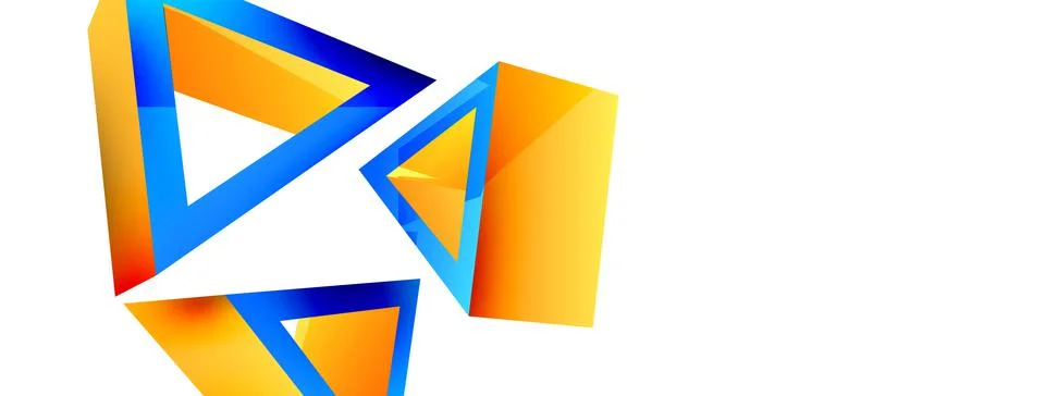 Triangle abstract background. 3d vector basic shape technology or business Stock Illustration