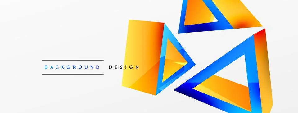 Triangle abstract background. 3d vector basic shape technology or business 스톡 일러스트
