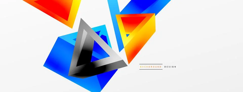 Triangle abstract background. 3d vector basic shape technology or business 스톡 일러스트