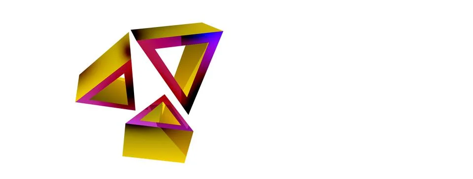Triangle abstract background. 3d vector basic shape technology or business 스톡 일러스트