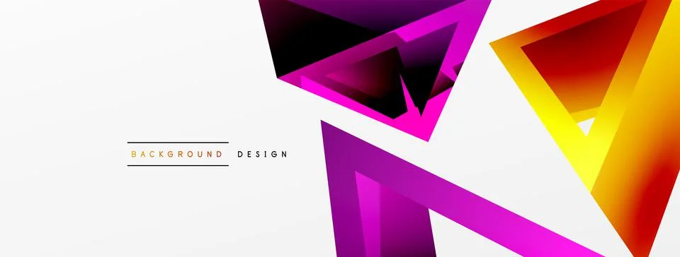 Triangle abstract background. 3d vector basic shape technology or business Stock Illustration