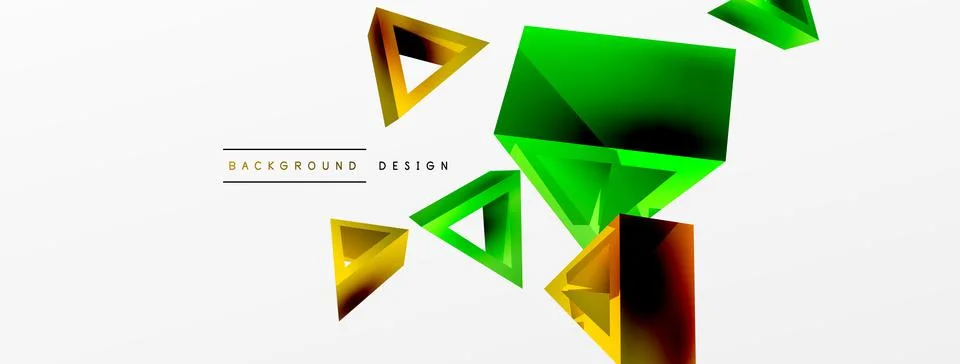 Triangle abstract background. 3d vector basic shape technology or business Stock Illustration