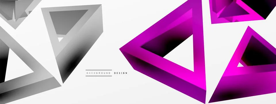 Triangle abstract background. 3d vector basic shape technology or business Stock Illustration