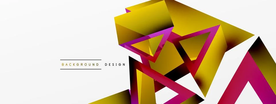 Triangle abstract background. 3d vector basic shape technology or business Stock Illustration