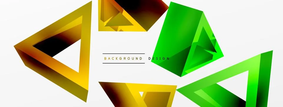 Triangle abstract background. 3d vector basic shape technology or business Stock Illustration