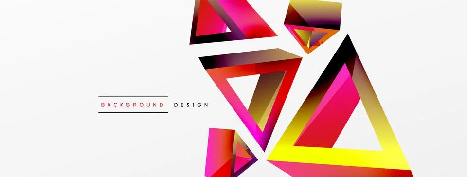 Triangle abstract background. 3d vector basic shape technology or business Stock Illustration