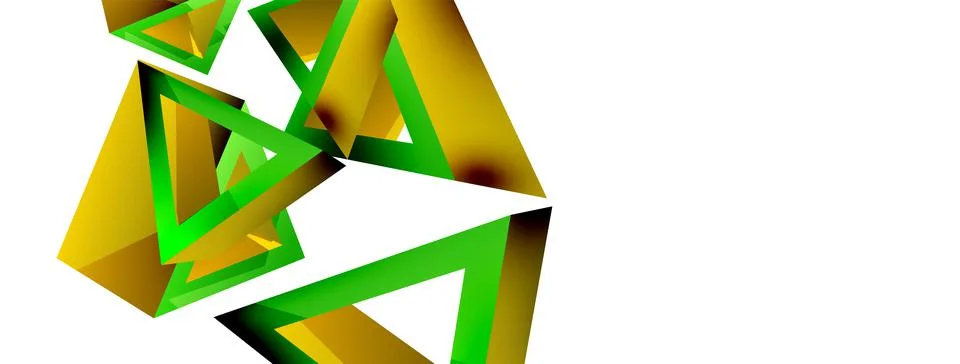Triangle abstract background. 3d vector basic shape technology or business Stock Illustration