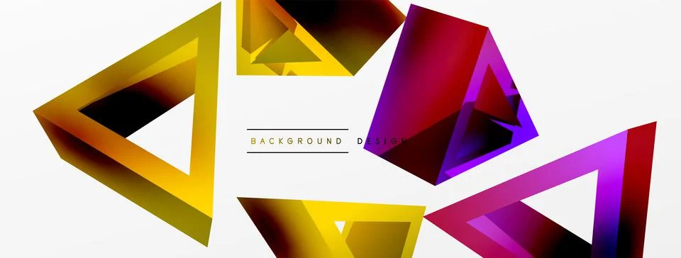 Triangle abstract background. 3d vector basic shape technology or business Stock Illustration