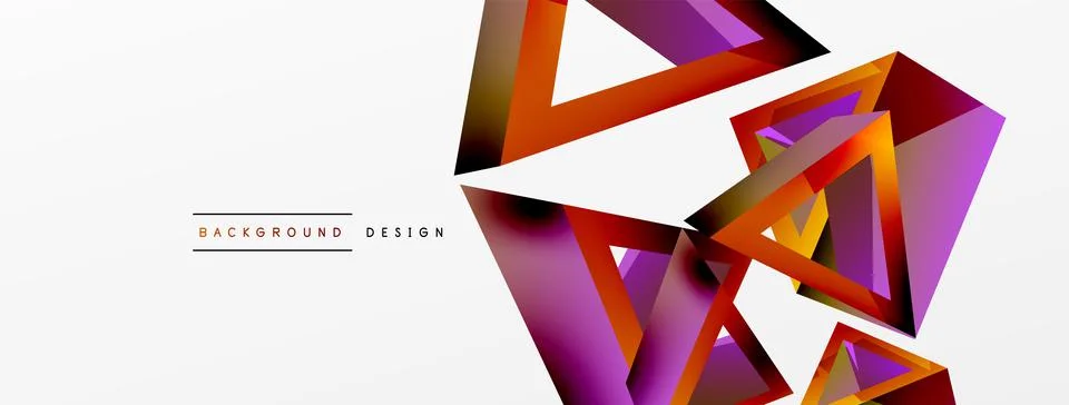 Triangle abstract background. 3d vector basic shape technology or business 스톡 일러스트