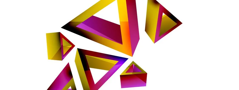 Triangle abstract background. 3d vector basic shape technology or business Stock Illustration