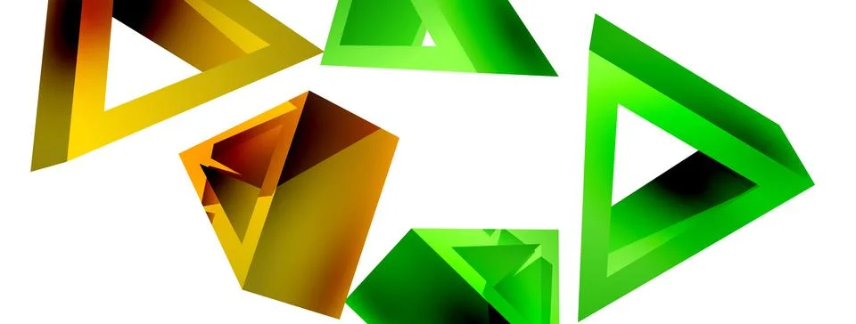 Triangle abstract background. 3d vector basic shape technology or business Stock Illustration