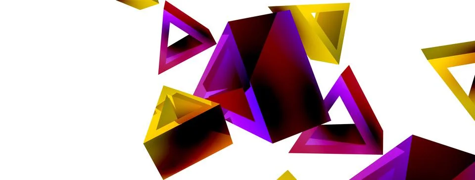 Triangle abstract background. 3d vector basic shape technology or business Stock Illustration