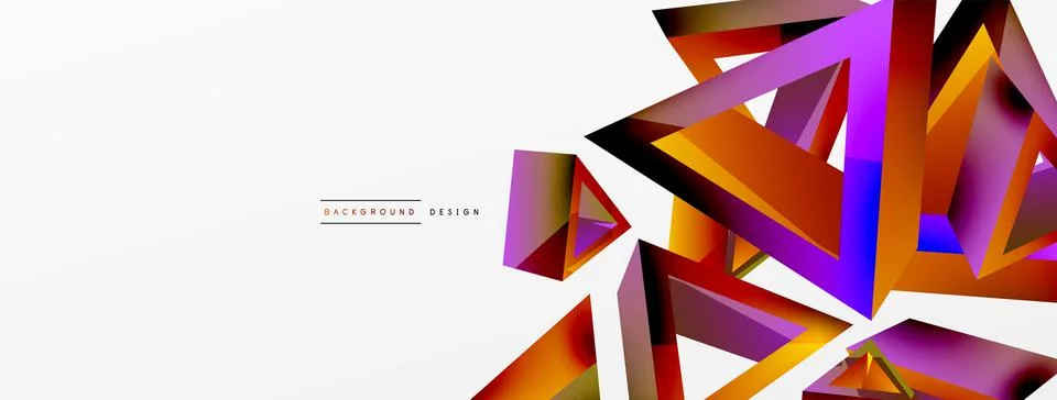 Triangle abstract background. 3d vector basic shape technology or business Stock Illustration