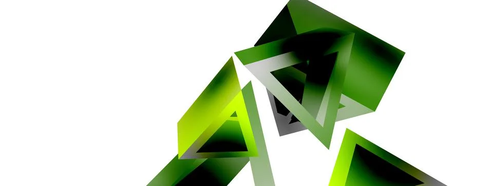 Triangle abstract background. 3d vector basic shape technology or business Stock Illustration