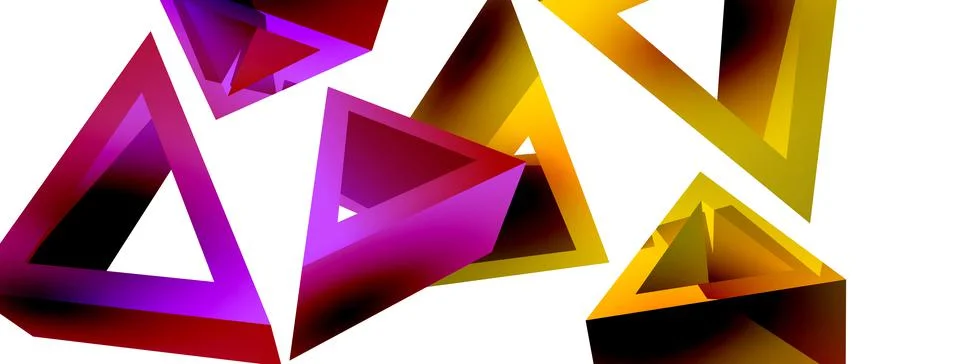 Triangle abstract background. 3d vector basic shape technology or business Stock Illustration