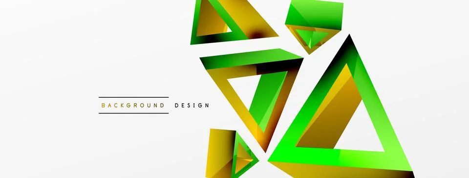 Triangle abstract background. 3d vector basic shape technology or business 스톡 일러스트
