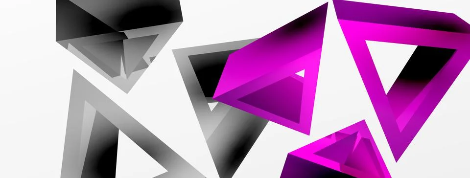 Triangle abstract background. 3d vector basic shape technology or business 스톡 일러스트