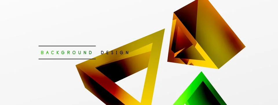 Triangle abstract background. 3d vector basic shape technology or business Stock Illustration