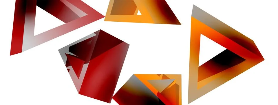 Triangle abstract background. 3d vector basic shape technology or business Illustrazione stock