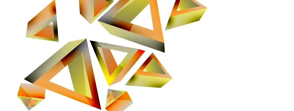 Triangle abstract background. 3d vector basic shape technology or business Illustrazione stock