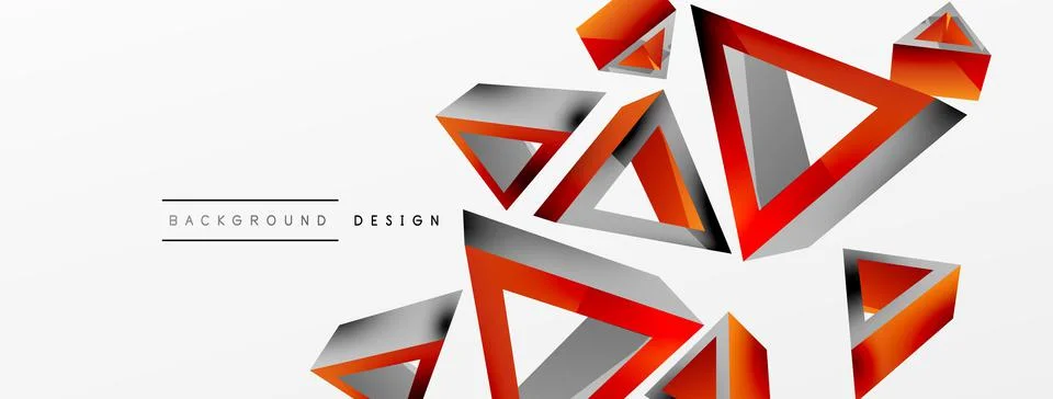 Triangle abstract background. 3d vector basic shape technology or business Stock Illustration