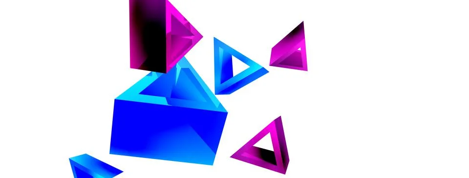 Triangle abstract background. 3d vector basic shape technology or business Stock Illustration
