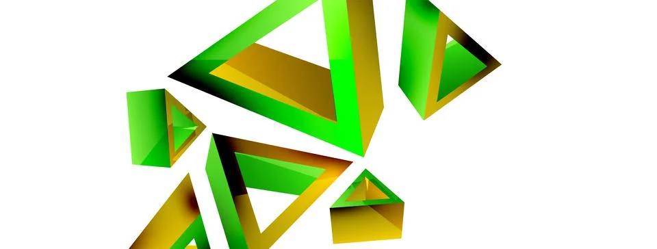 Triangle abstract background. 3d vector basic shape technology or business Stock Illustration