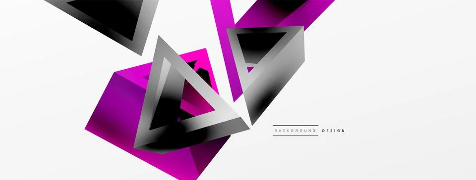 Triangle abstract background. 3d vector basic shape technology or business 스톡 일러스트