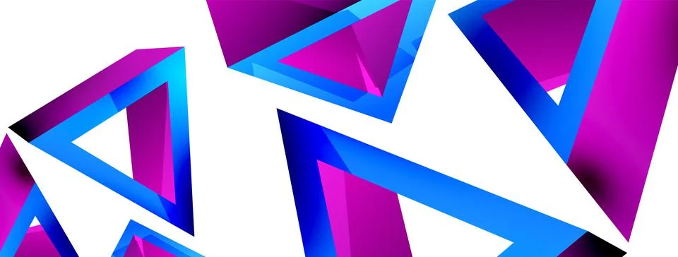 Triangle abstract background. 3d vector basic shape technology or business Stock Illustration