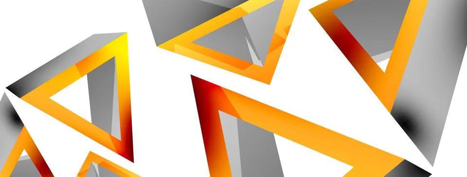 Triangle abstract background. 3d vector basic shape technology or business Stock Illustration