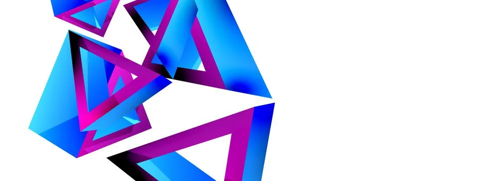 Triangle abstract background. 3d vector basic shape technology or business Stock Illustration
