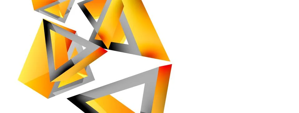 Triangle abstract background. 3d vector basic shape technology or business Stock Illustration
