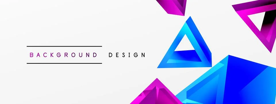 Triangle abstract background. 3d vector basic shape technology or business Stock Illustration