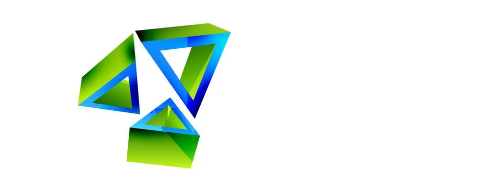 Triangle abstract background. 3d vector basic shape technology or business Stock Illustration