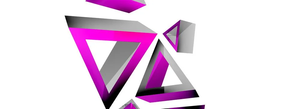 Triangle abstract background. 3d vector basic shape technology or business Illustrazione stock