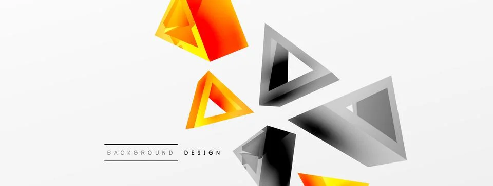 Triangle abstract background. 3d vector basic shape technology or business Stock Illustration