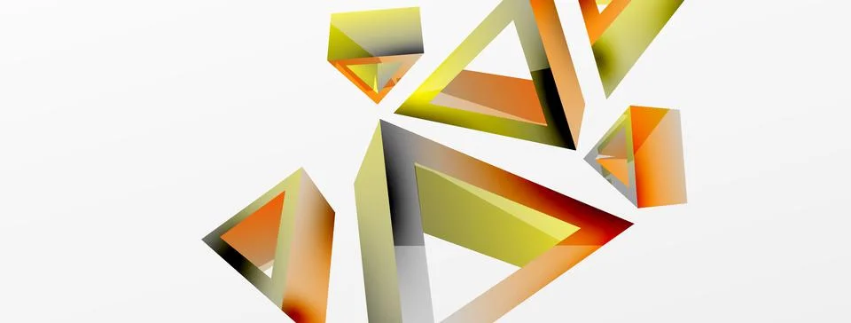 Triangle abstract background. 3d vector basic shape technology or business 스톡 일러스트