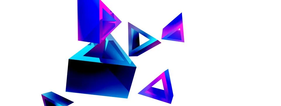 Triangle abstract background. 3d vector basic shape technology or business Illustrazione stock