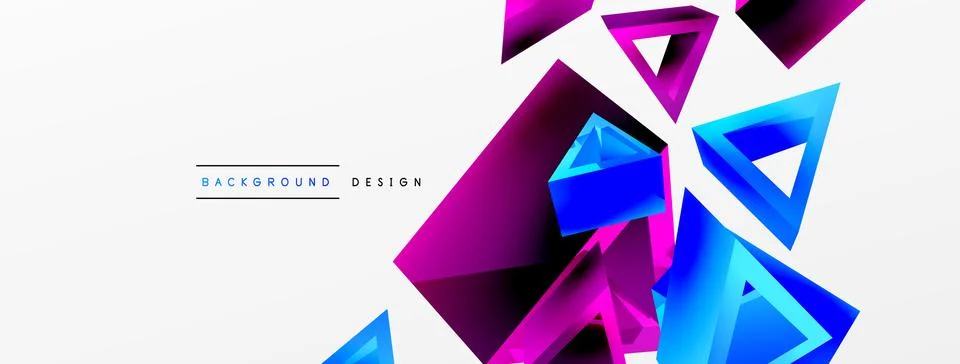 Triangle abstract background. 3d vector basic shape technology or business 스톡 일러스트